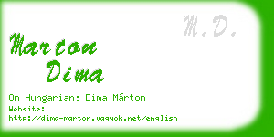 marton dima business card
